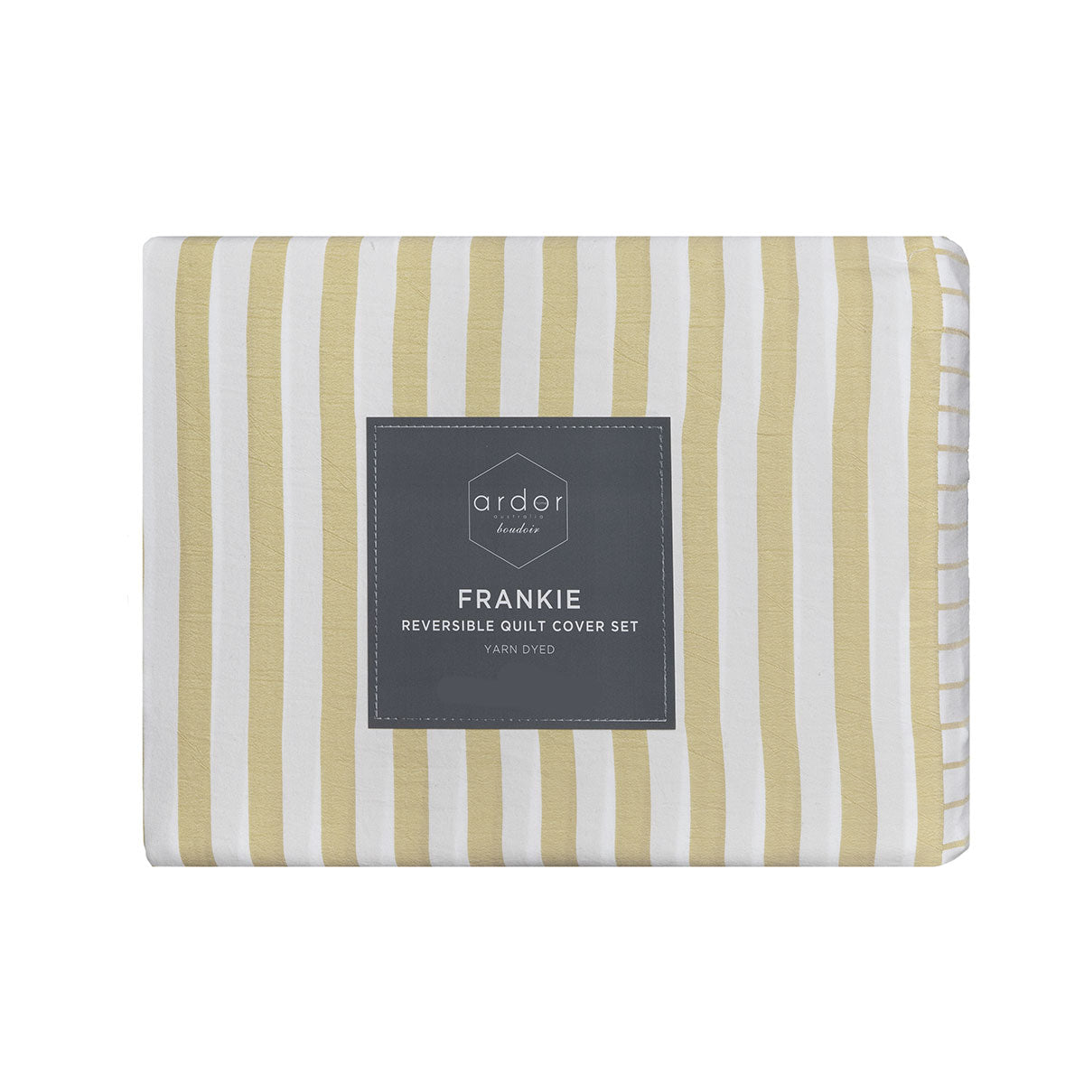 Ardor Frankie Yellow Stripe Yarn Dyed Reversible Quilt Cover Set King V442-INT-QUILTCS-FRANKIESTRIPE-YELLOW-KI
