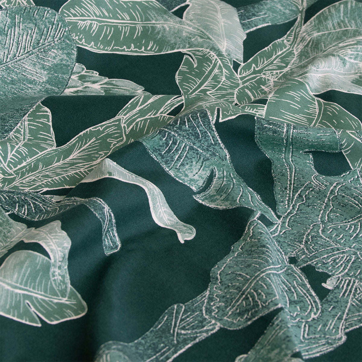 Ardor Indra Teal Palm Leaf Printed Quilt Cover Set King V442-INT-QUILTCS-INDRAPRINTED-TEAL-KI