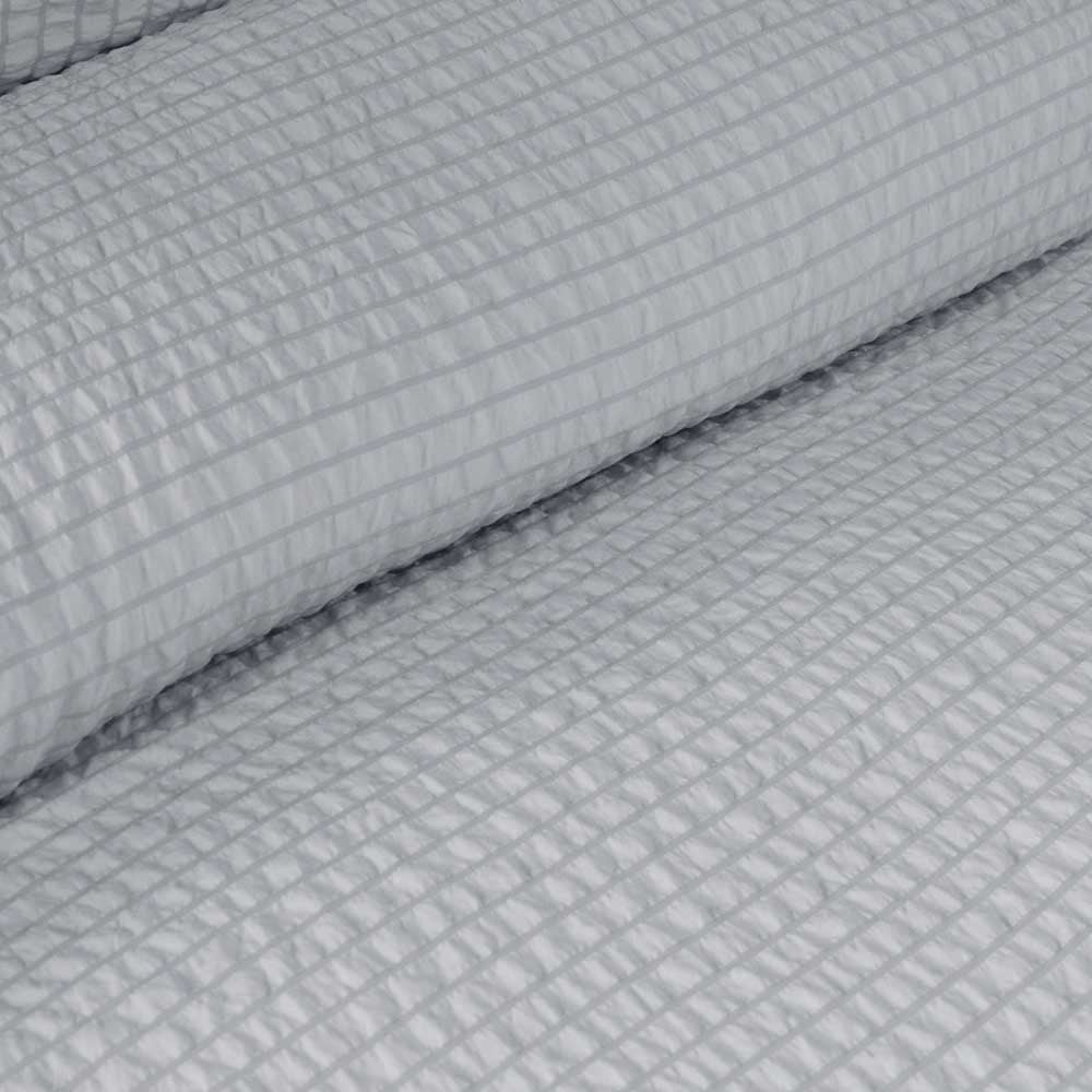 Ardor Ingrid Silver Seersucker Stripe Quilt Cover Set Double V442-INT-QUILTCS-INGRID-SILVER-DS