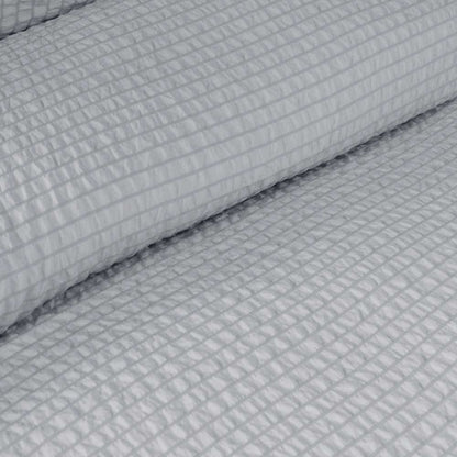 Ardor Ingrid Silver Seersucker Stripe Quilt Cover Set King V442-INT-QUILTCS-INGRID-SILVER-KI