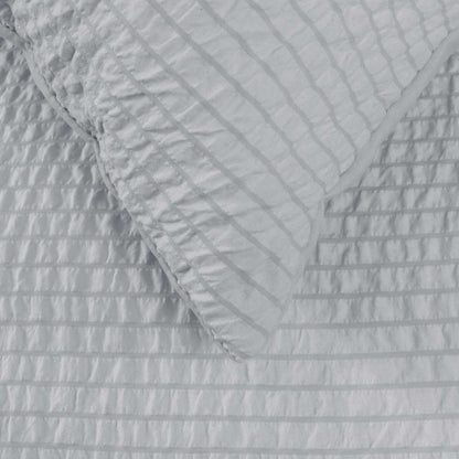 Ardor Ingrid Silver Seersucker Stripe Quilt Cover Set King V442-INT-QUILTCS-INGRID-SILVER-KI