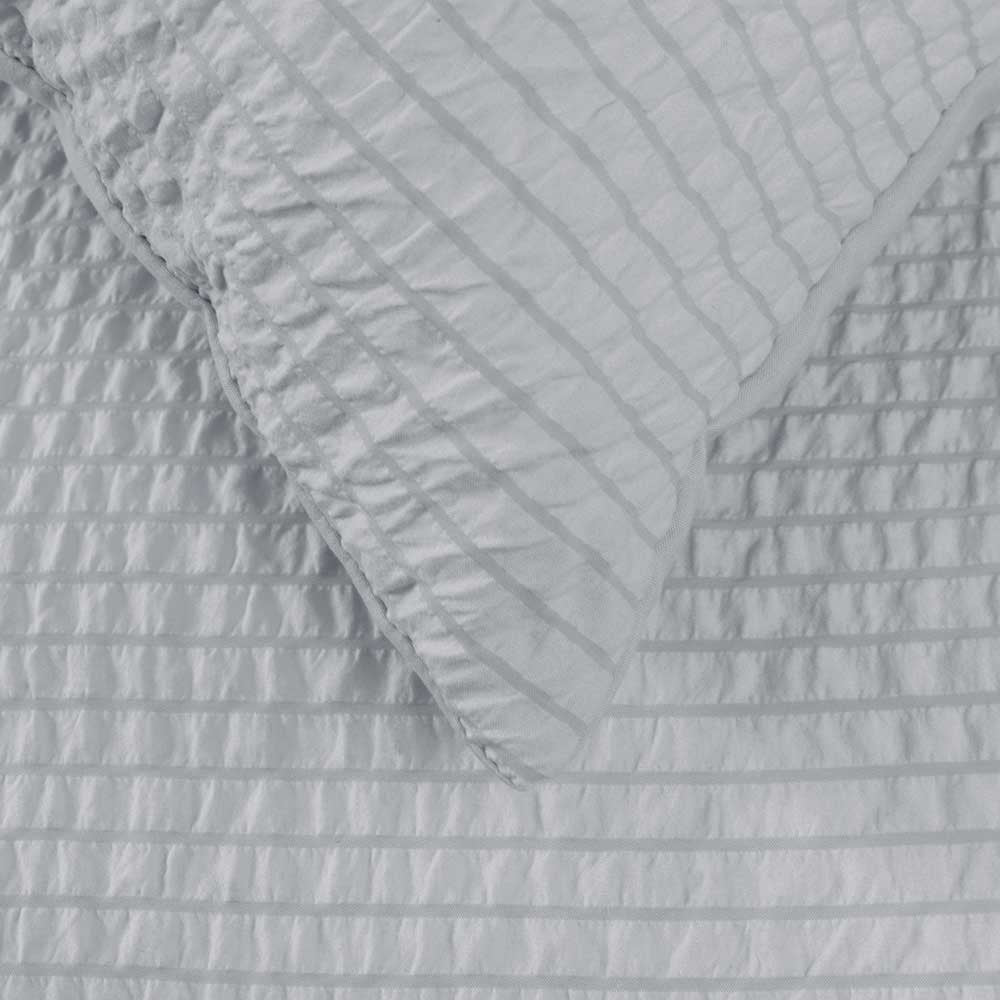 Ardor Ingrid Silver Seersucker Stripe Quilt Cover Set Queen V442-INT-QUILTCS-INGRID-SILVER-QS