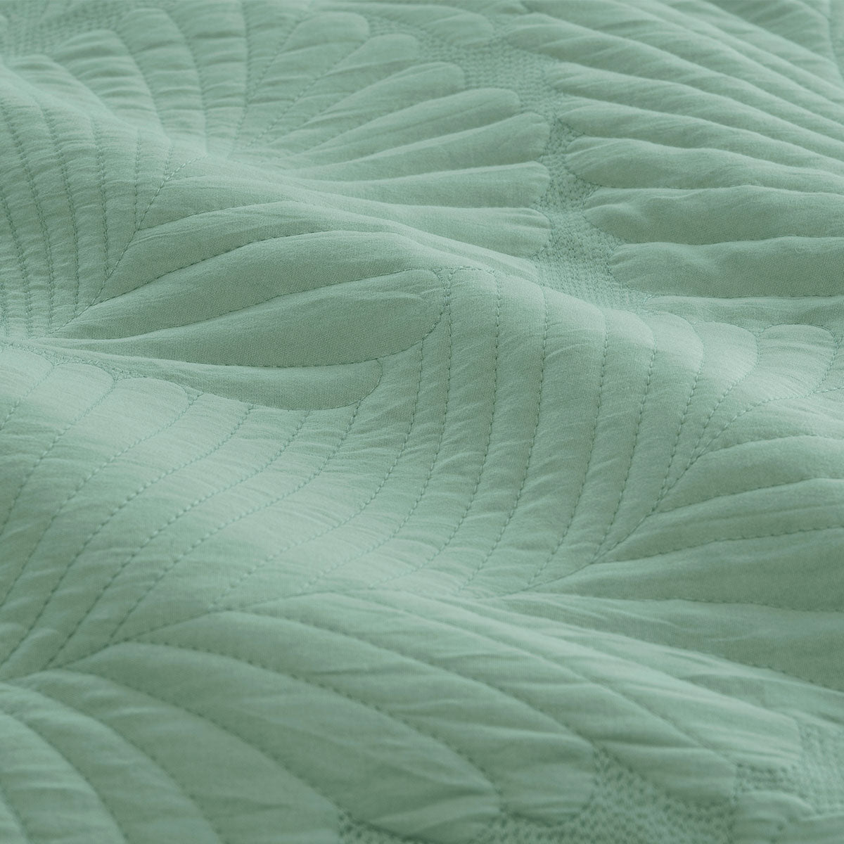 Ardor Molly Palm Green Quilted Quilt Cover Set King V442-INT-QUILTCS-MOLLYPALM-GREEN-KI