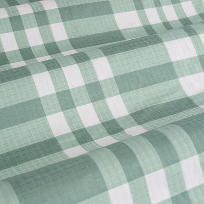 Ardor Ronan Green Plaid Jacquard Quilt Cover Set King V442-INT-QUILTCS-RONAN-GREEN-KI