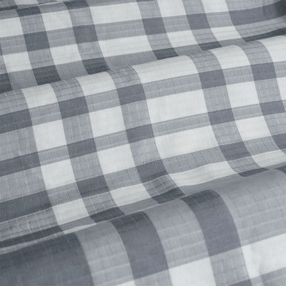 Ardor Ronan Grey Plaid Jacquard Quilt Cover Set King V442-INT-QUILTCS-RONAN-GREY-KI