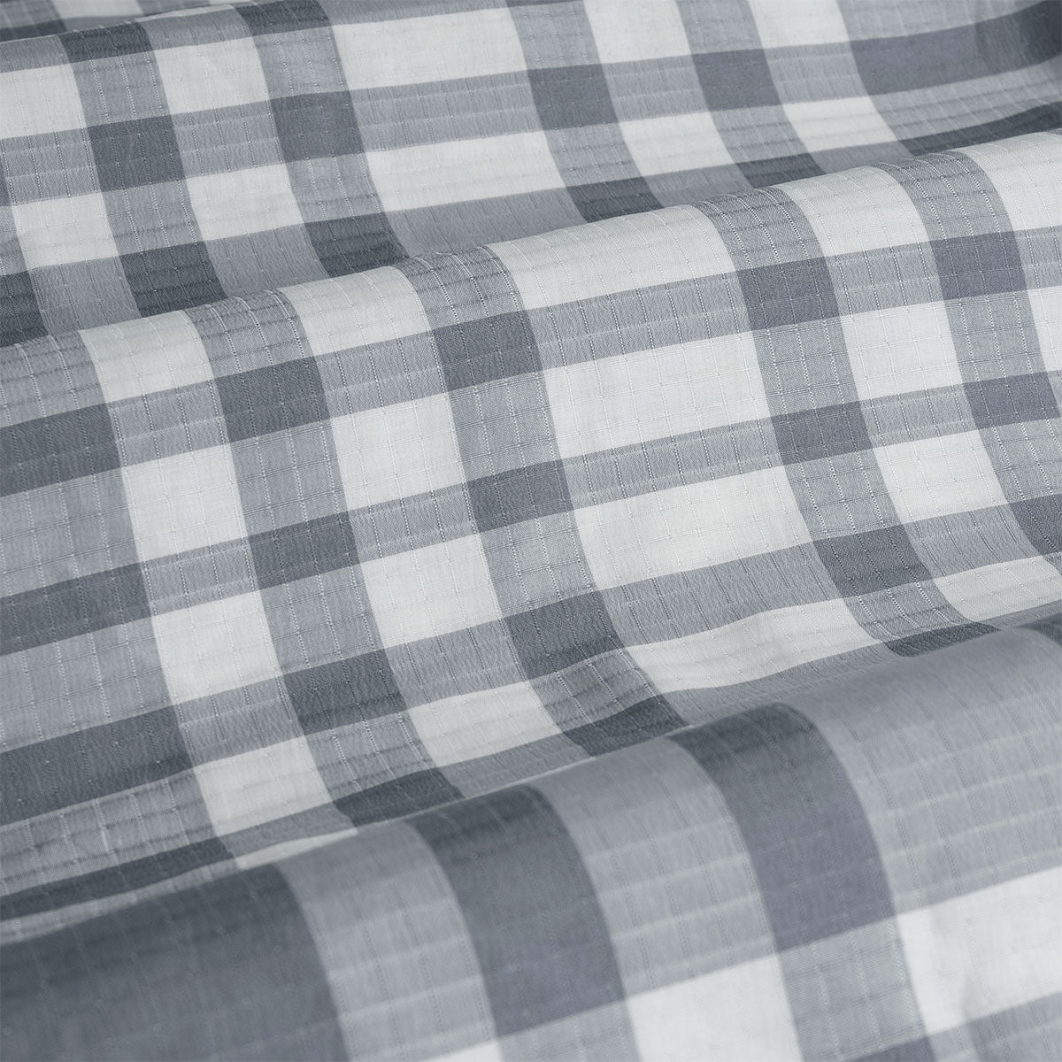 Ardor Ronan Grey Plaid Jacquard Quilt Cover Set Queen V442-INT-QUILTCS-RONAN-GREY-QS