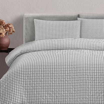 Ardor Rowe Grey Textured Seersucker Quilt Cover Set King V442-INT-QUILTCS-ROWE-GREY-KI