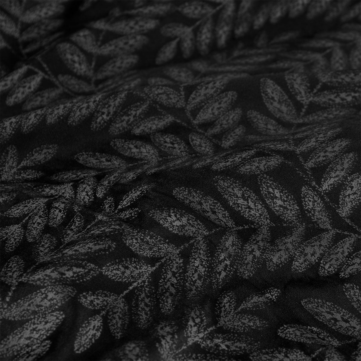 Ardor Rui Black Embossed Velvet Soft Quilt Cover Set Queen