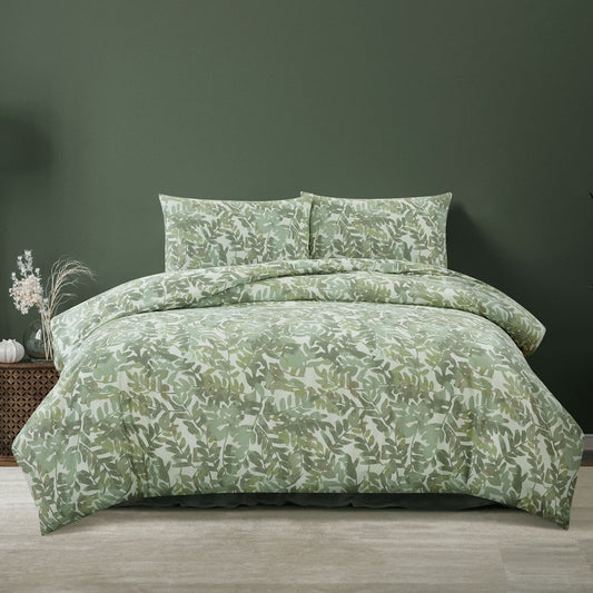 Ardor Solana Sage Watercolour Print Quilt Cover Set Queen V442-INT-QUILTCS-SOLANA-SAGE-QS