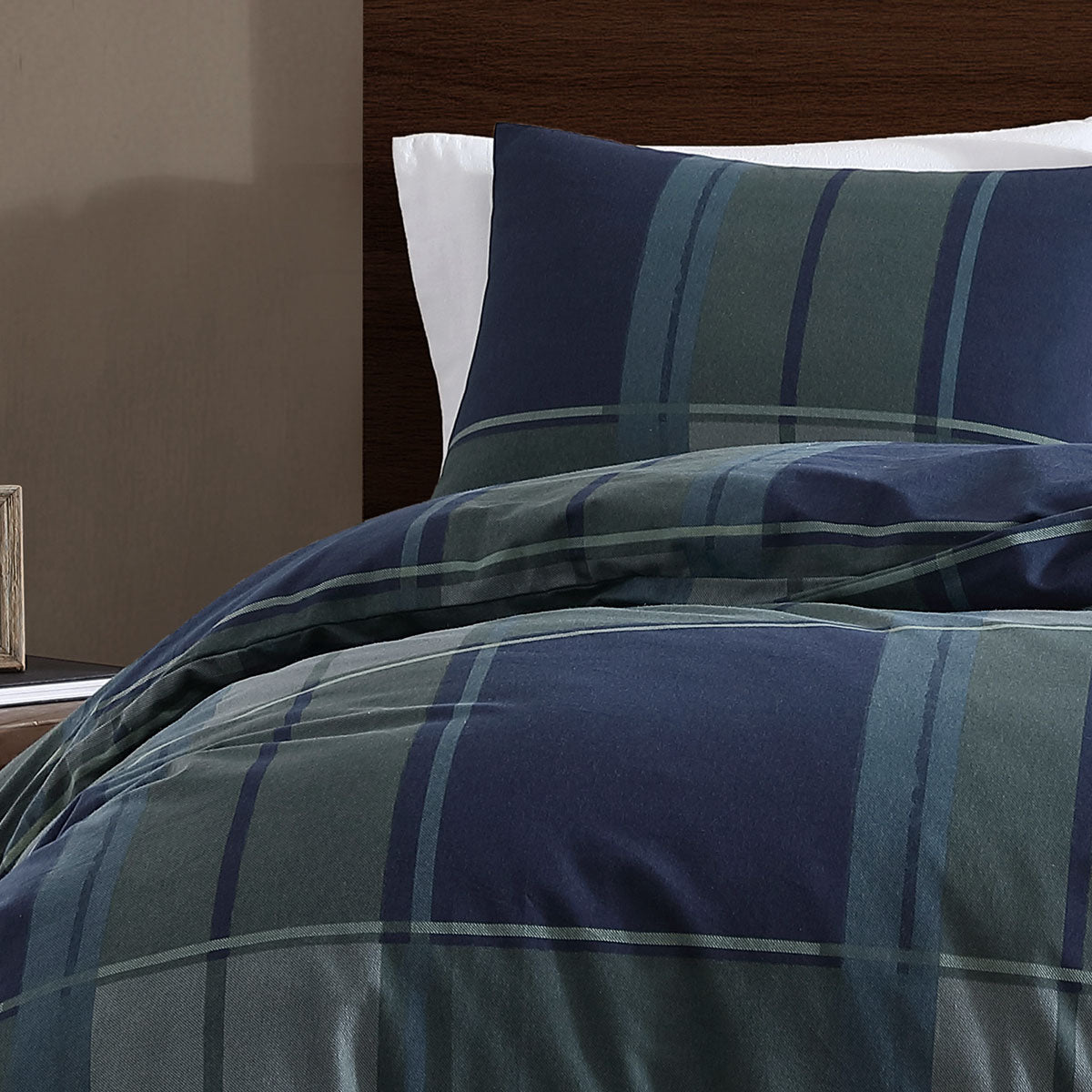 Ardor Sommers Dark Khaki Cotton Flannelette Quilt Cover Set King V442-INT-QUILTCS-SOMMERS-DARKKHAKI-KI