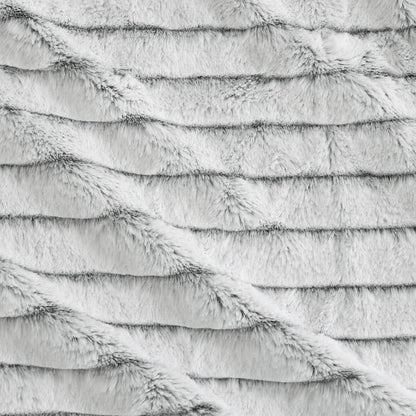 Ardor Striped Faux Fur Grey Super Soft Quilt Cover Set King V442-INT-QUILTCS-STRIPEDFAUXFUR-GREY-KI