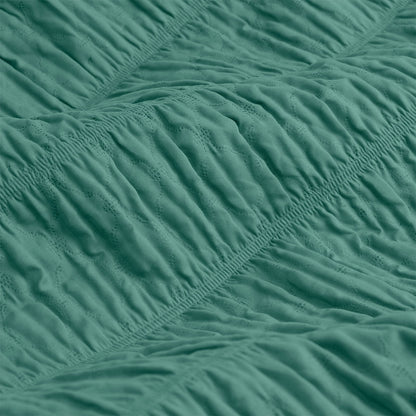 Ardor Tuscan Teal Ruched Quilt Cover Set King V442-INT-QUILTCS-TUSCANRUCHED-TEAL-KI