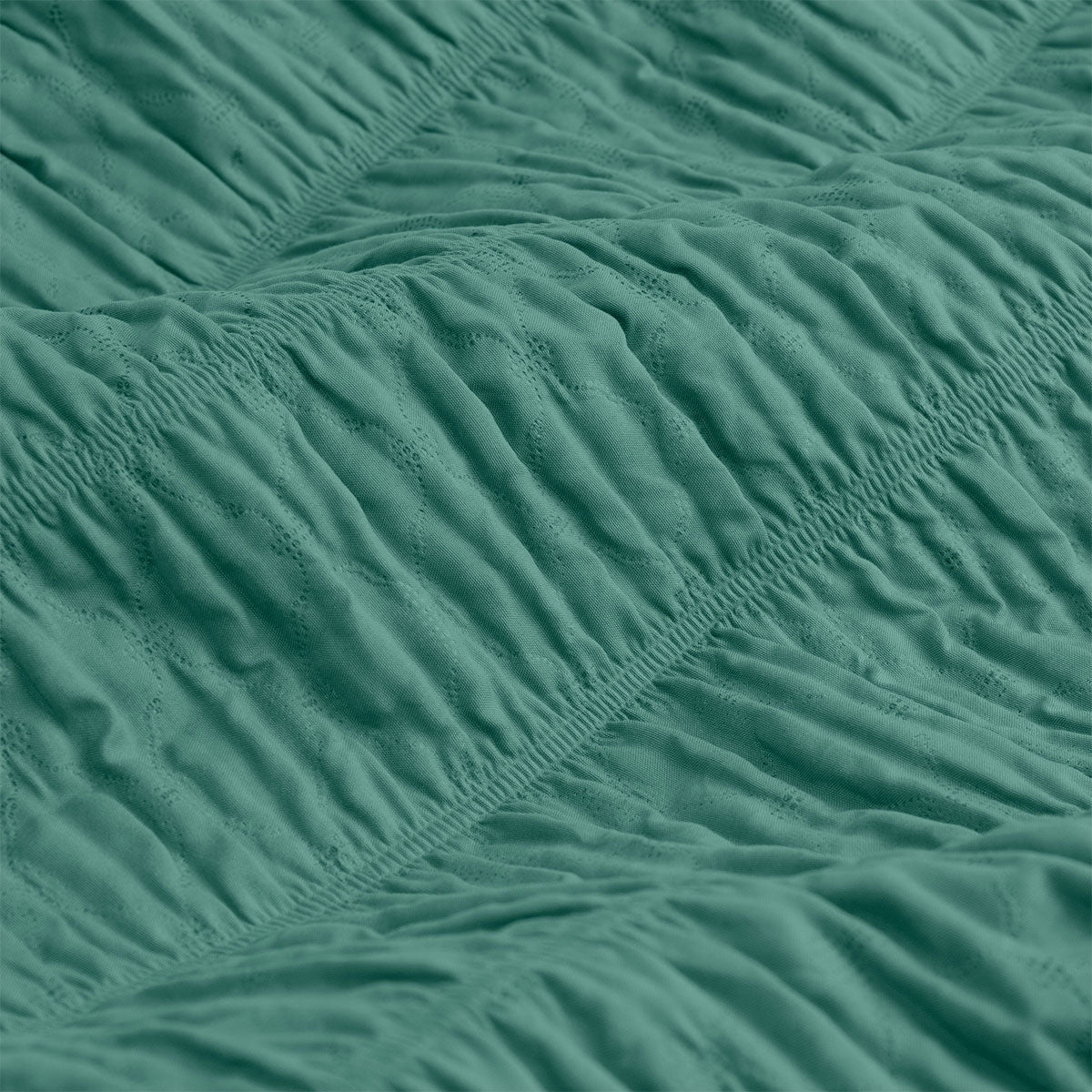 Ardor Tuscan Teal Ruched Quilt Cover Set Queen V442-INT-QUILTCS-TUSCANRUCHED-TEAL-QS