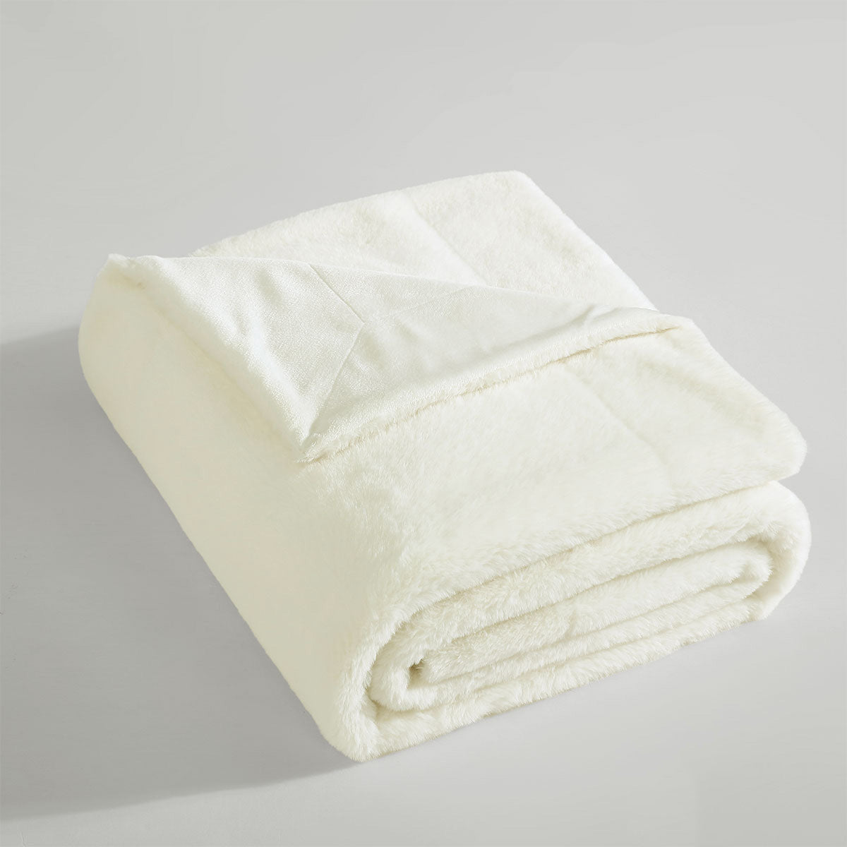 Ardor Benz Faux Fur Soft Plush Throw Rug 130x170cm Cream V442-INT-THROW-BENZFAUXFUR-CREAM-RE