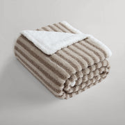Ardor Carter Striped Boucle Throw Rug with Sherpa Reverse 130x170cm V442-INT-THROW-CARTERBOUCLE-MULTI-RE