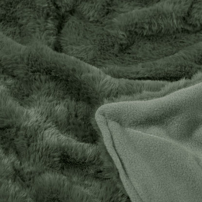 Ardor Clayton Faux Fur Soft Plush Throw Rug 130x170cm Khaki V442-INT-THROW-CLAYTONFAUXFUR-KHAKI-RE