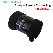 Ardor Lupinia Black Sherpa Fleece Throw Rug 130 x 150cm V442-INT-THROW-LUPINIAFLEECE-BLACK-RE