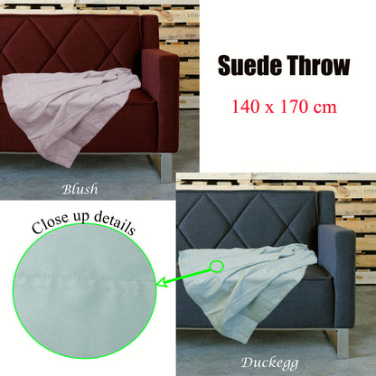 Retro Home Portsea Faux Suede Throw 140x170 cm Blush V442-INT-THROW-SUEDE-BLUSH-RE