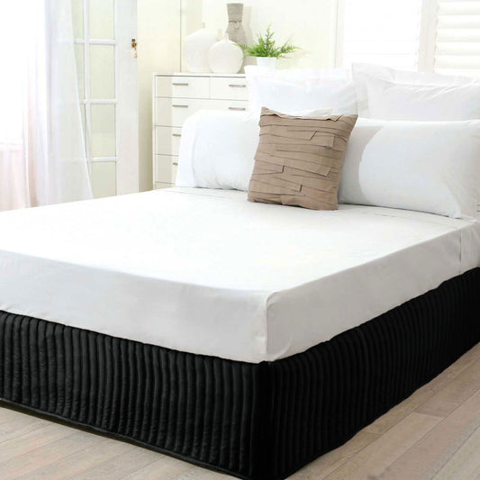 Ardor Quilted Valance Black SINGLE V442-INT-VALANCE-QUILTED-BLACK-SB