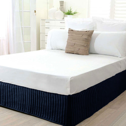 Ardor Quilted Valance Navy Single V442-INT-VALANCE-QUILTED-NAVY-SB