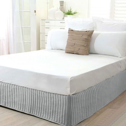 Ardor Quilted Valance Silver KING V442-INT-VALANCE-QUILTED-SILVER-KI