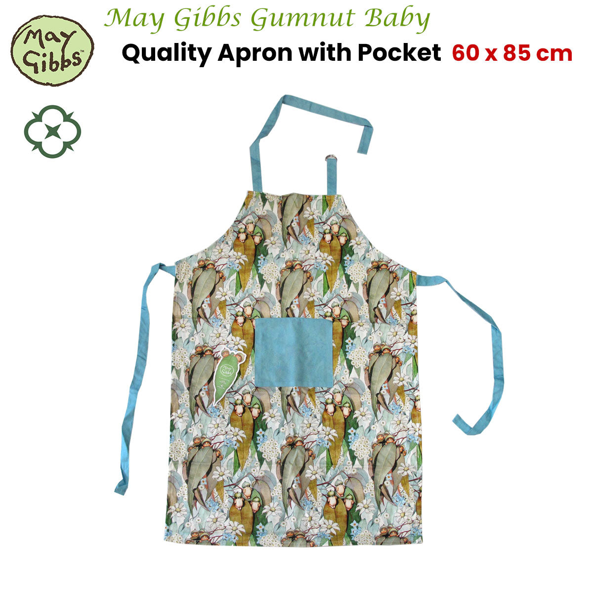 May Gibbs Gumnut Baby Cotton Apron 60 x 85 cm V442-JTC-APRON-GUMNUTBABY-MULTI-SH