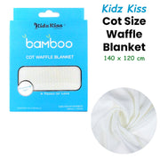 Rayon Bamboo Waffle Blanket Cot Size 140x120cm V442-JTC-BLANKET-BAMBOOWAFFLE-WHITE-CT