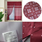Avon Home Casa Kayangan Burgundy Pinch Pleat Window Curtain with Attached Lace Curtain V442-JTC-CURTAIN-CASAKAYANGAN-BURGUNDY-RE