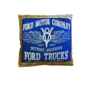Australian Mancave Retro Cushion Ford Trucks 40 x 40 cm V442-JTC-CUSHION-FORDTRUCKS-BLUE-SQ