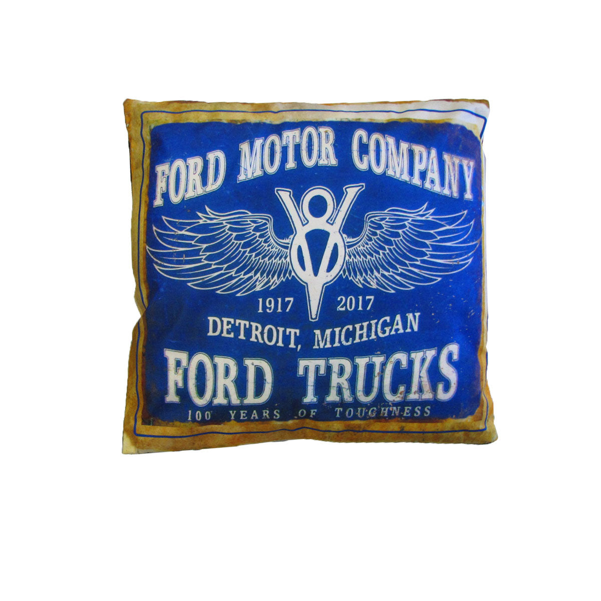 Australian Mancave Retro Cushion Ford Trucks 40 x 40 cm V442-JTC-CUSHION-FORDTRUCKS-BLUE-SQ
