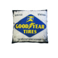 Australian Mancave Retro Cushion Good Year Tires 40 x 40 cm V442-JTC-CUSHION-GOODYEARTIRES-BLUE-SQ