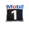 Australian Mancave Retro Cushion Mobil Racing Motor Oil 40 x 40 cm V442-JTC-CUSHION-MOBILOIL-BLACK-SQ