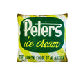 Australian Mancave Retro Cushion Peters Ice Cream 40 x 40 cm V442-JTC-CUSHION-PETERSICECREAM-GREEN-SQ