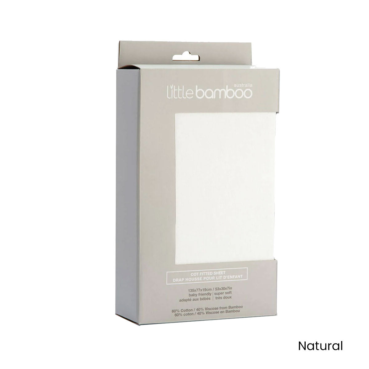 Little Bamboo Jersey Fitted Sheet Cot Size Natural V442-JTC-FITTEDS-LITTLEBAMBOO-NATURAL-CT