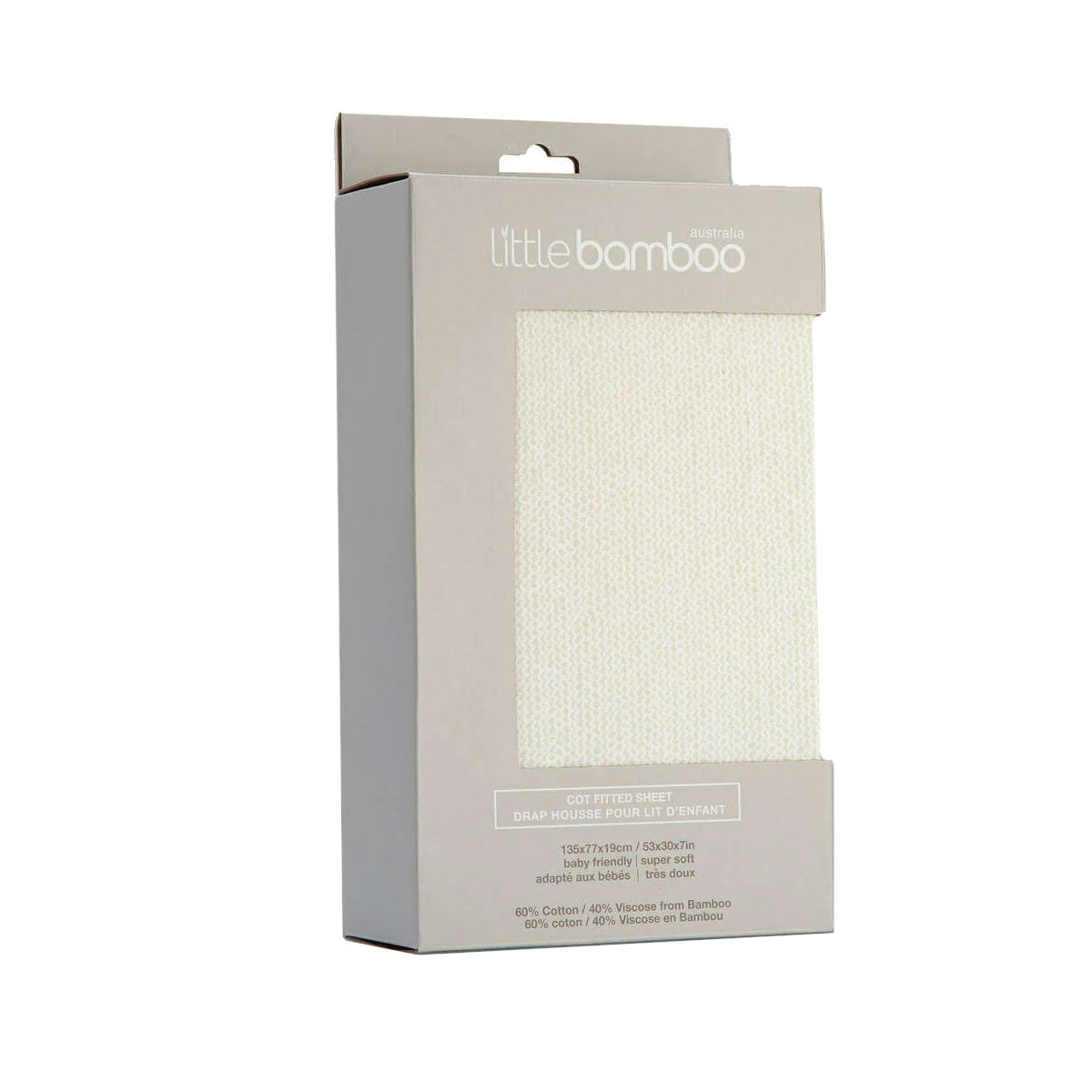 Little Bamboo Jersey Fitted Sheet Cot Size Marle Whisper V442-JTC-FITTEDS-LITTLEBAMBOOMARLE-WHISPER-CT