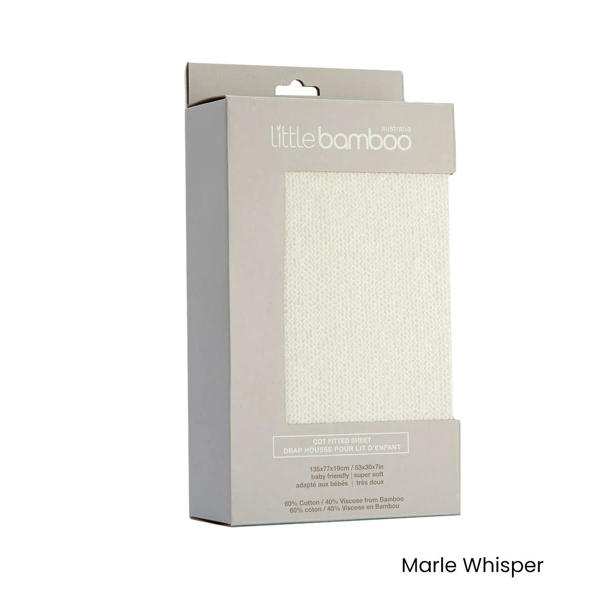 Little Bamboo Jersey Fitted Sheet Cot Size Marle Whisper V442-JTC-FITTEDS-LITTLEBAMBOOMARLE-WHISPER-CT