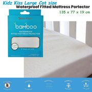 Waterproof Fitted Mattress Protector Large Cot Size 135x77x19cm V442-JTC-MATTRESSP-LARGEWATERPROOF-WHITE-CT