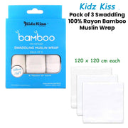 Pack of 3 Swaddling Muslin Wrap 120x120cm each V442-JTC-MISC-SWADDINGWRAP-WHITE-SQ