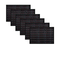 Set of 6 Multi Stitch Bamboo Table Placemats 30 x 45cm Black V442-JTC-PLACEMAT-BAMBOOET1BL-BLACK-RE