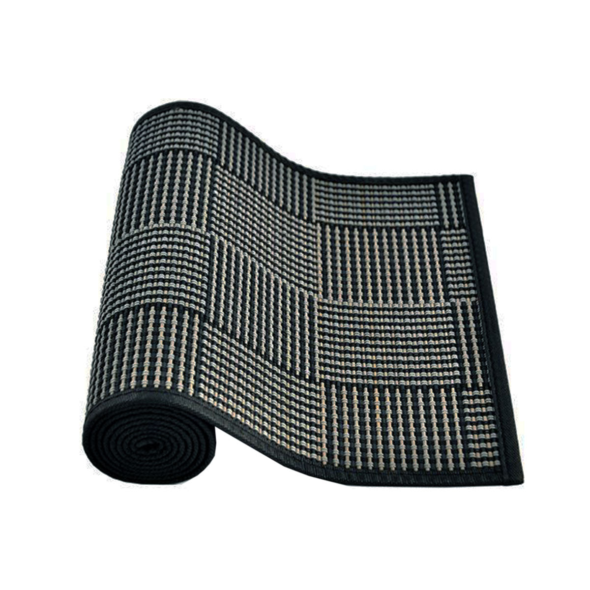 Louis Bamboo Table Runner Black Grey 140 x 33cm V442-JTC-TABLER-BAMBOOAJ06-BLACK-RE