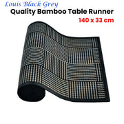 Louis Bamboo Table Runner Black Grey 140 x 33cm V442-JTC-TABLER-BAMBOOAJ06-BLACK-RE