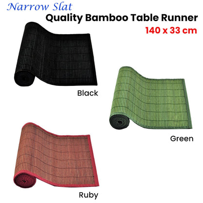 Narrow Slat Bamboo Table Runner 140 x 33cm Ruby V442-JTC-TABLER-BAMBOOCOL3R-RUBY-RE