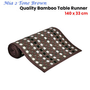 Mia 2 Tone Brown Bamboo Table Runner 140 x 33cm V442-JTC-TABLER-BAMBOOJN2BR-BROWN-RE