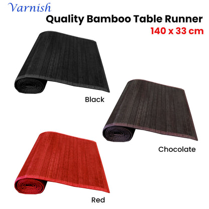 Varnish Bamboo Table Runner 140 x 33cm Red V442-JTC-TABLER-BAMBOOVAR2R-RED-RE