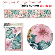 Katykia Vintage Tropical Table Runner 33 x 180cm V442-JTC-TABLER-VINTAGETROPICAL-PINK-RE