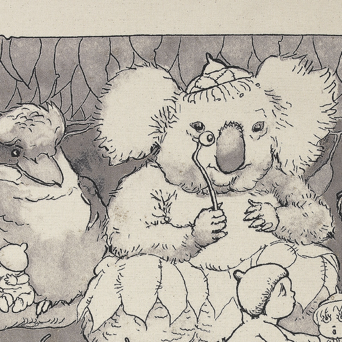Set of 2 May Gibbs Mrs Bear's Party Cotton Heritage Tea Towels 50 x 70 cm V442-JTC-TEAT-SETOF2MRSBEARSPARTY-NATURAL-RE