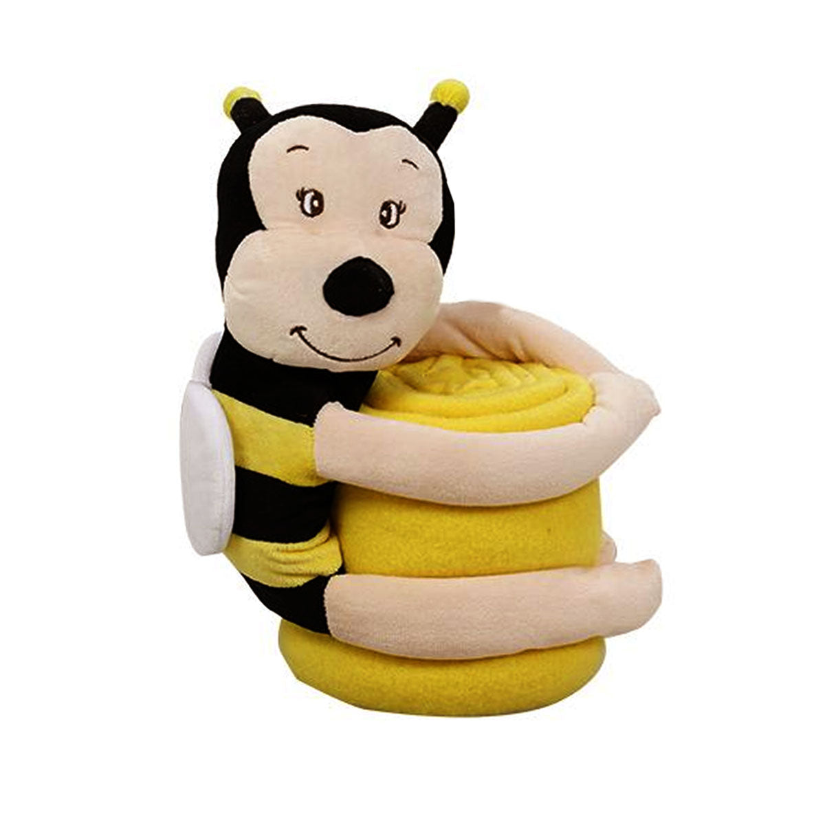 Baby Yellow Blanket with Toy Bumble Bee V442-JTC-THROW-BABYBEE-YELLOW-SH
