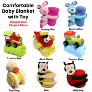 Baby Red Blanket with Toy Ladybug V442-JTC-THROW-BABYLADYBUG-RED-SH