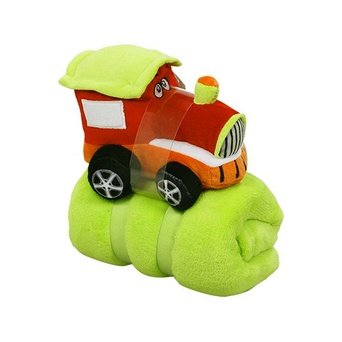 Baby Red Blanket with Toy Tractor V442-JTC-THROW-BABYTRACTOR-RED-SH