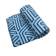 Aerial Printed Fleece Throw Rug 130 x 150 cm Blue Geo V442-JTC-THROW-GEO-BLUE-RE